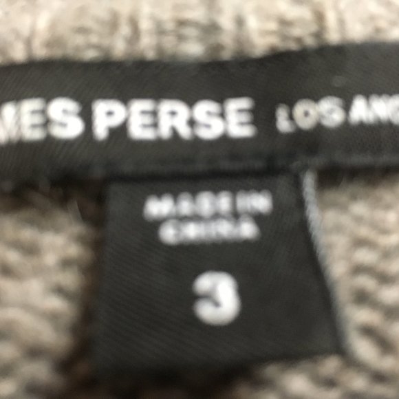 James Perse beige / cream 100% cashmere cable cowl tunic sweater pockets 3 L - Picture 9 of 9